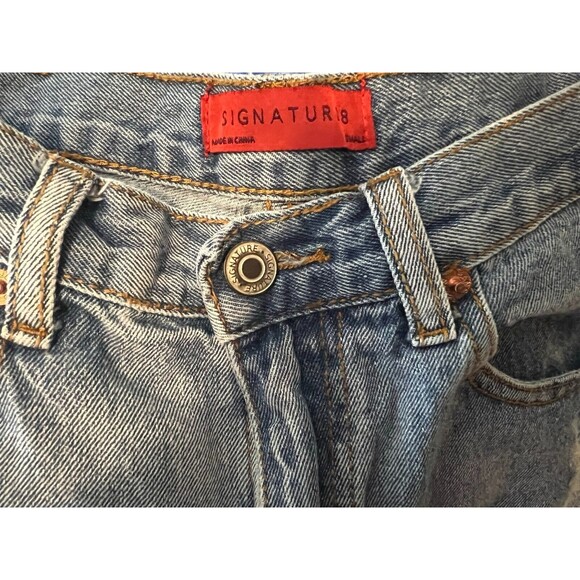 Signature8 Jean Shorts Womens Size S High Rise Cut Off Distressed Side Stripe - Picture 6 of 9